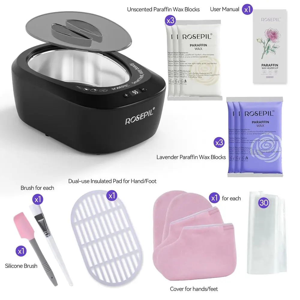 Intelligent Paraffin Wax Machine, Hands-Free, 6 Pcs Wax Included, Spa-Grade for Bath or Home Use