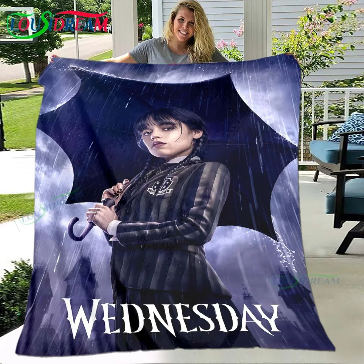 

Wednesday Addams Series Throw Blanket Horror Soft Blankets for Beds Home Decor Bedding Travel Office Lunch Break Blanket