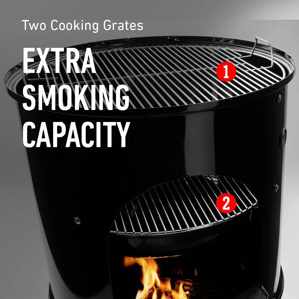 22-inch Smokey Mountain Cooker, Charcoal Smoker,Black 3