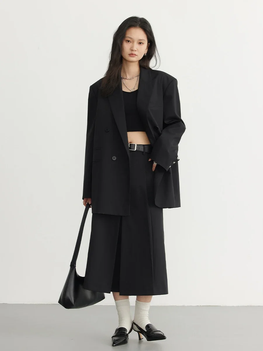 CHIC VEN Fashion Women's Blazer Double-breasted Jacket Coat Official Lady Tops Woman Cloth Female Outerwear Spring Autumn