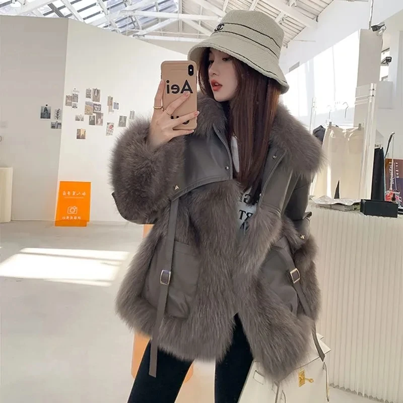 Leather Fur Jacket エコレザーファーコート 楽天市場】ミンクファーコート フォックスファー付き 高級 毛皮
