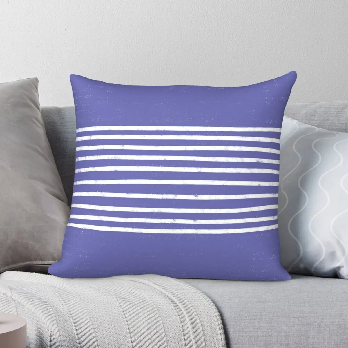 

Hand Drawn Stripes Square Pillowcase Polyester Linen Velvet Pattern Zip Decor Pillow Case Sofa Cushion Cover