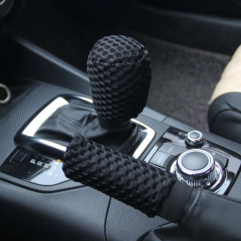 Car Supplies Handbrake Set Flash Diamond Encrusted Plush Leather Cloth Art Breathable GM Interior