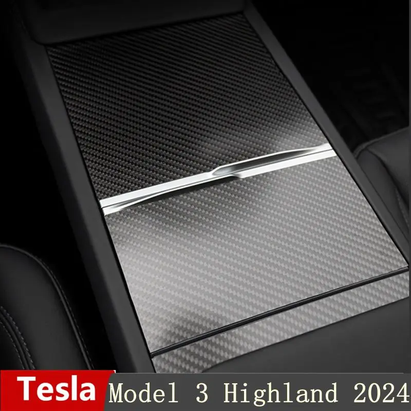 

Чехол центральной консоли из настоящего углеродного волокна для Tesla Model 3 2024 Highland Accessories Model3 Highland наклейка на консоль