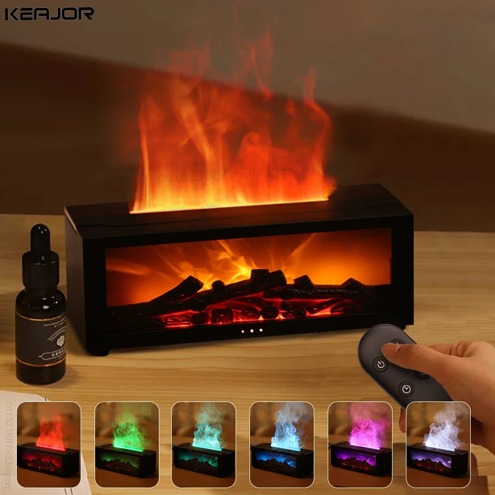 Aroma Humidifier Flame Essential Oil Diffuser Air Humidifier Aromatherapy Fragrance Diffuser with RGB Light and Remote Control 1