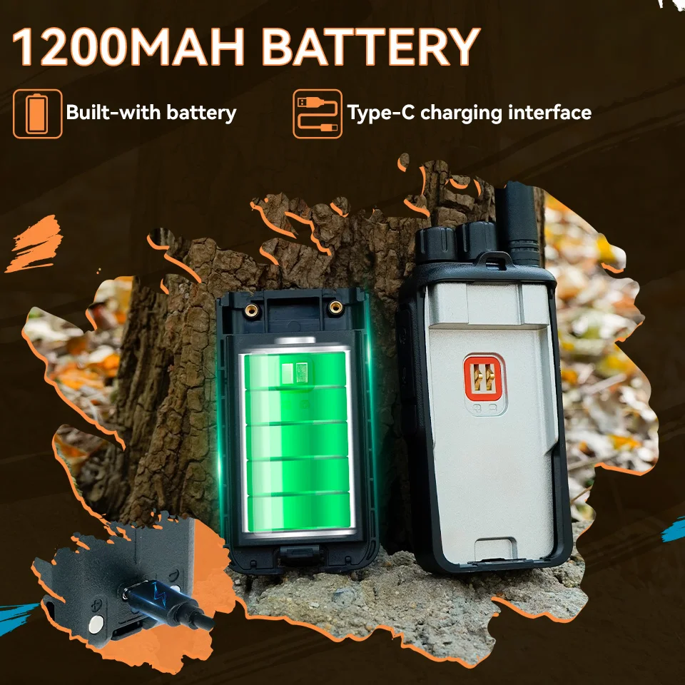 Retevis Portable Walkie Talkie FRS PMR PMR446 Mountain Radios Noice Reduction Rechargeable Two Way Radio RA655 for Rock Climbing