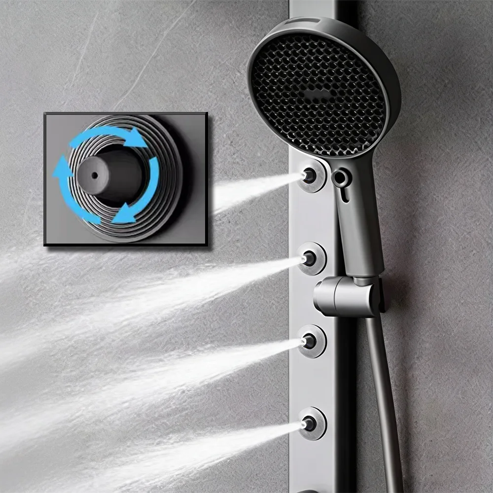 Set completo sistema doccia intelligente con filtro e miscelatore in ottone - immagine 3