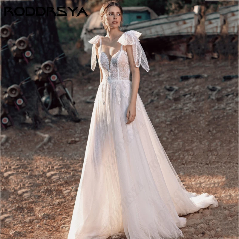 

RODDRSYA Princess Sweethear Wedding Dresses for Woman Elegant Spaghetti Straps Vestidos De Novia Exquisite A-line Bridal Party