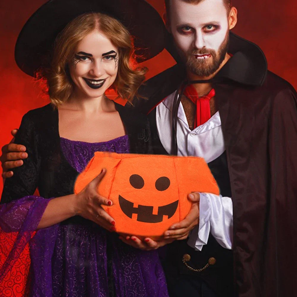 1pc Halloween Loot Party Kids Pumpkin Trick Or Treat Tote Bags Candy Bag Halloween Candy Storage Bucket Portable Gift Basket
