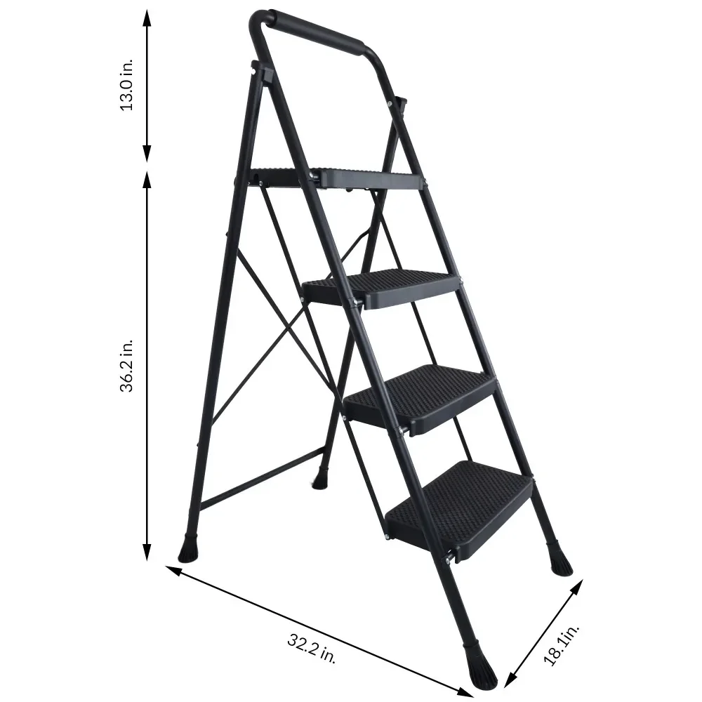 

Elevon Folding Step Stool with Wide Anti-Slip Pedal, 330lbs Sturdy Steel Ladder, 4-Step