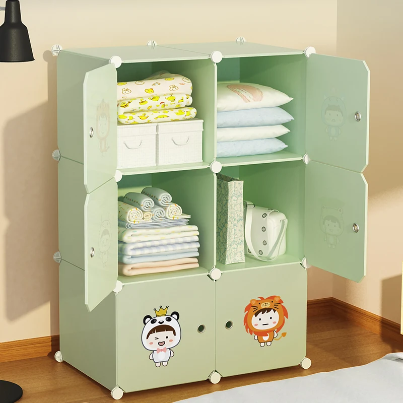 Dresses Baby Wardrobe Children's Wardrobe Wardrobes Plastic Cabinet Kids Organizer Cheap Closet Four Door Children's Furniture