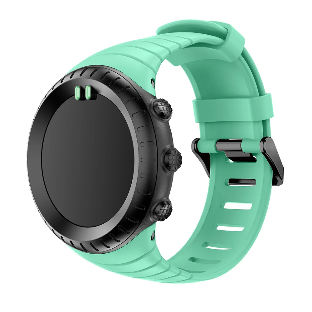 High-Quality Textured Silicone Watchband with Black Buckle