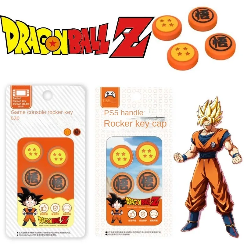 4Pcs Dragon Ball Son Goku Silicone Joystick Thumb Grips Protector Rocker Cap Per Joycon Ns Ps5 Pro Controller Accessori Di Gioco