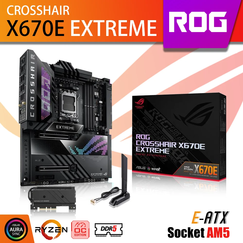 ASUS-placa base ROG CROSSHAIR X670E EXTREME AM5, DDR5, compatible con ...
