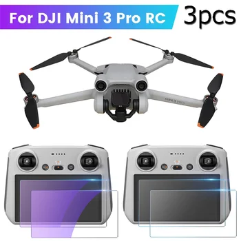 DJI 미니 3 프로 rc용 HD 강화 유리 보호 필름, 화면 원격 제어 화면 방폭 필름 액세서리, 3 개입