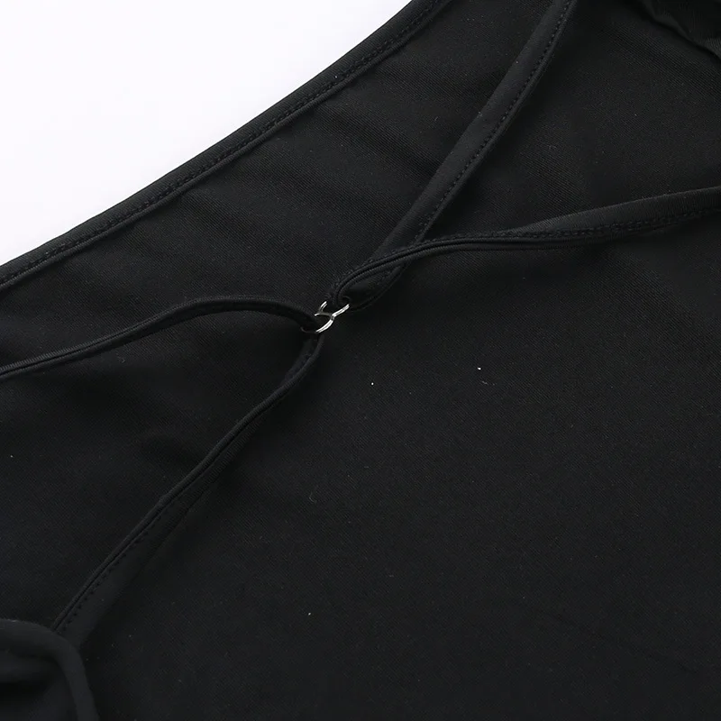 One-Pieces Lenceria Femenina Bandage Body Feminino Backless Tops For Women Rave Outfit Long Sleeve Black Sexy Bodysuit Lingerie