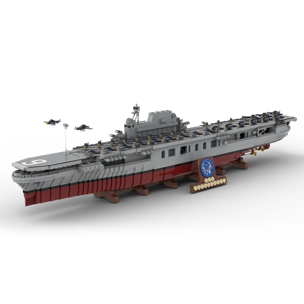 

MOC Worlds-War II The USS-Enterpriseed CV-6 Warship Building Block set Aircraft Carrier BB-63 Battleshipsed Model Brick KidToys