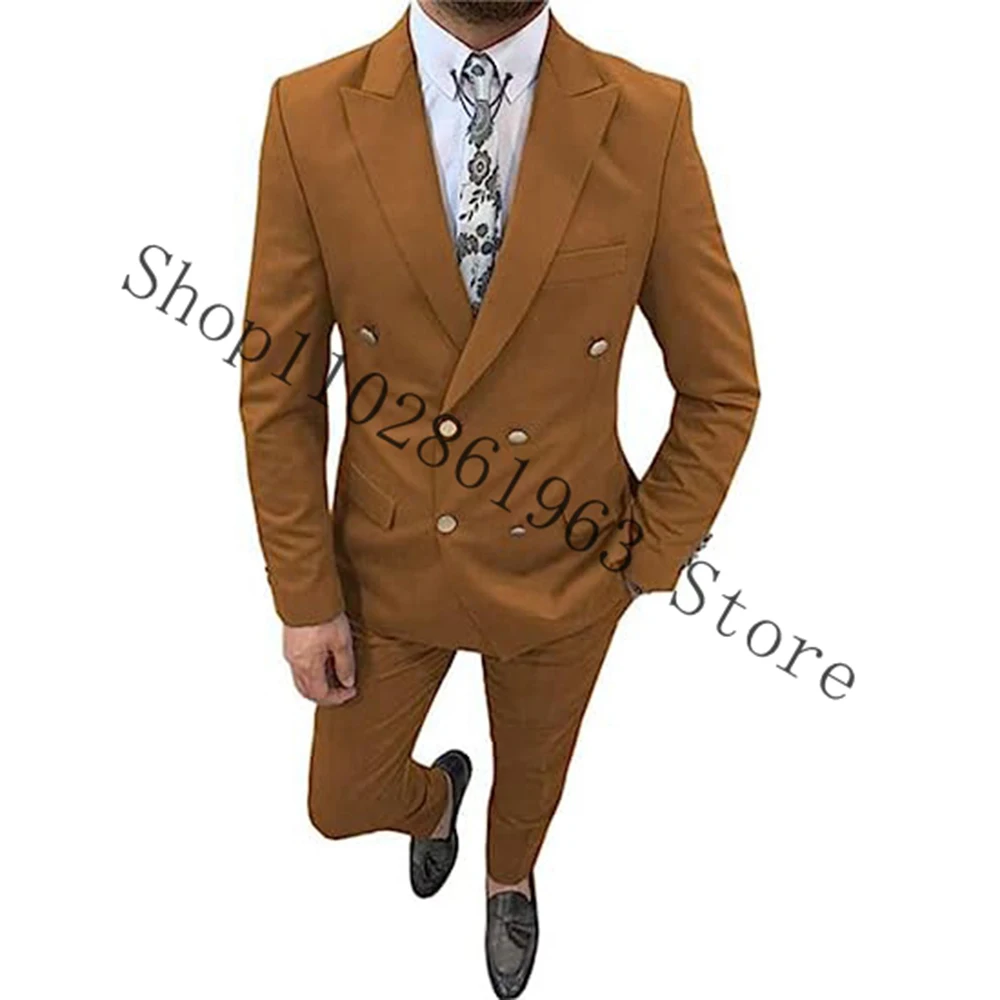 2023 Latest Men's Suit Blazer Pants Designs Slim Fit Peak Lapel 2 Pieces Formal Best Men Wedding Suit Groom Wear Costume Homme