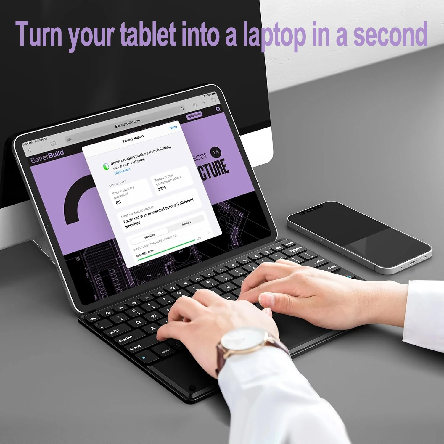 Universal Wireless Trackpad Keyboard for Smartphones, Tablets, and Laptops