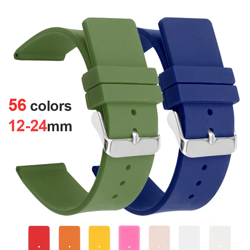 Discount Fashion Silicone 24 mm Replacement Watch Band 10965_K0019899 main image 0