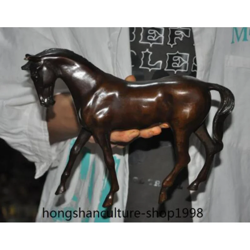 

Статуэтка счастливая лошадь из чистой бронзы, 8,4 дюймов, Китайская древняя династия, 21 см