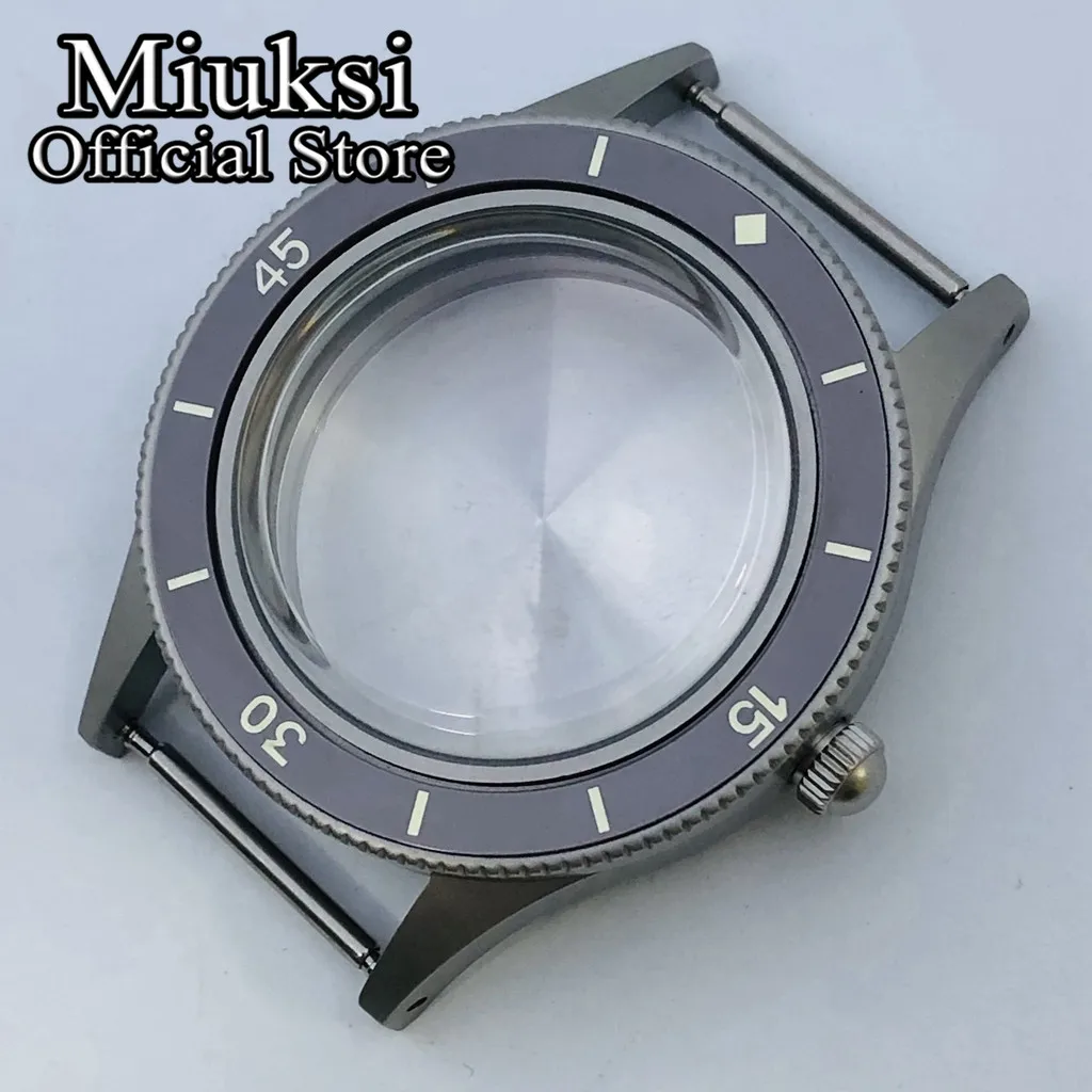 Miuksi 40mm Retro Watch Case with Domed Glass and Luminous Bezel