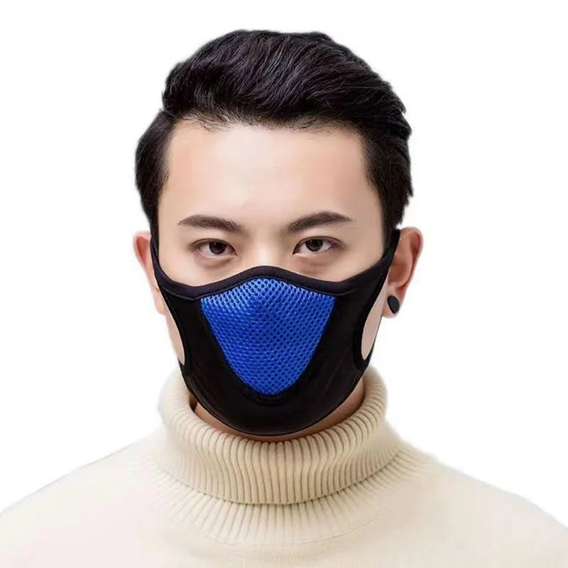Masque réutilisable en tissu 3 couches - Lot de 1 - Noir, Bleu, Gris, Rouge