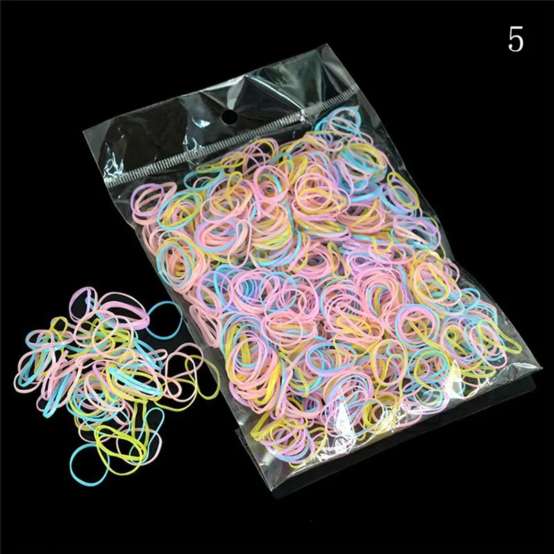 

1000pcs/Pack Girls Colorful Small Disposable Rubber Bands Gum For Ponytail Hold Scrunchie Hair Bands Fashion Hair Accessories