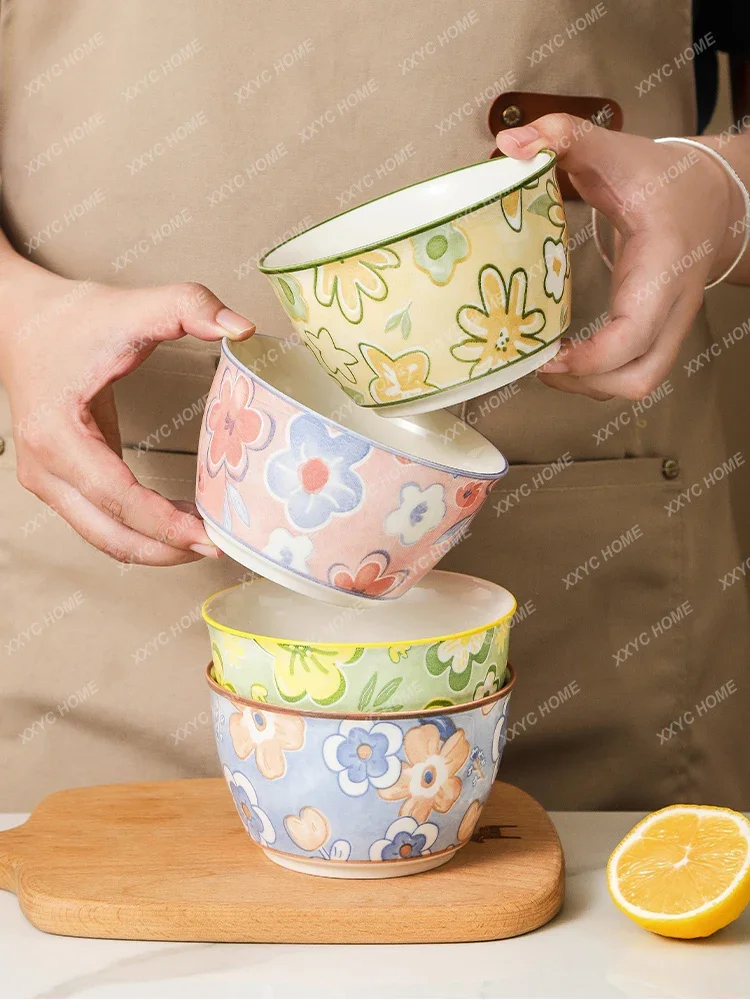 

Eating Bowl Household Rice Bowl Japanese Ceramic Spoon Cutlery