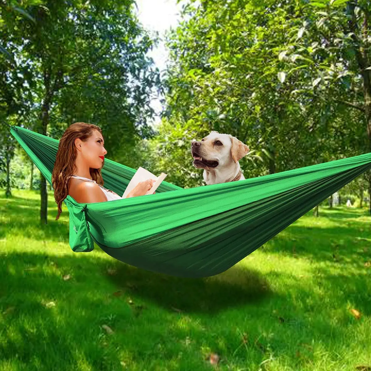 Large Portable Hammock Swing 320*200cm 2-3 People Nylon Parachute Camping Hammock 2 Tree Strap For Backpacking Travel Beach