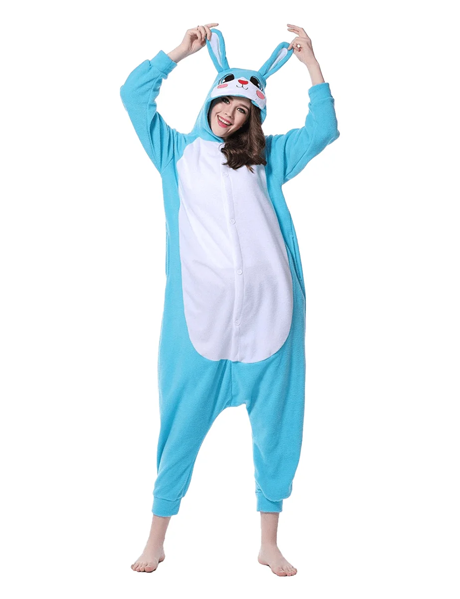 Lovely Party Pajamas Unisex Warm Sleepwear Adult Cosplay Rabbit Kigurumi Costume Homewear
