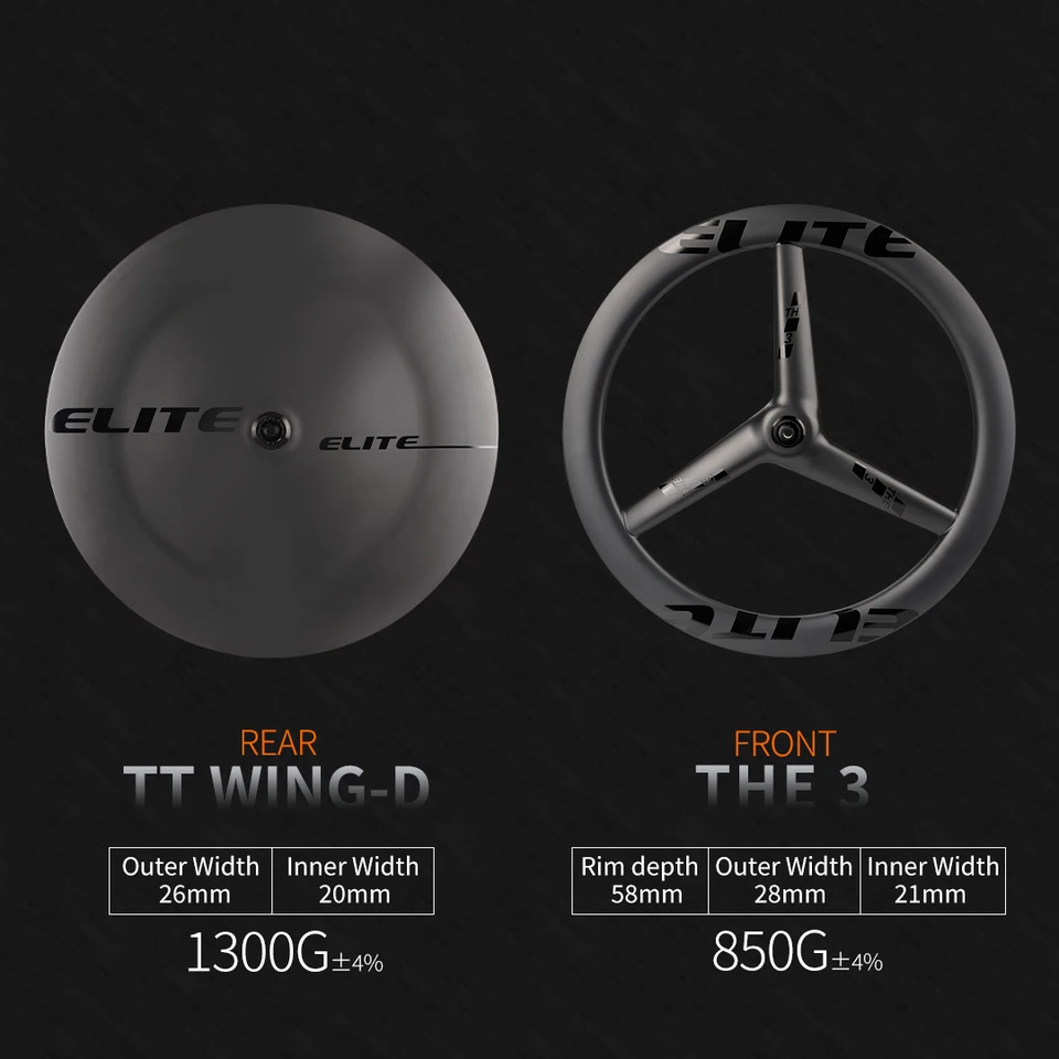 ELITEWHEELS Time Trial Disc Wheels Carbon Fiber DiscTriathlon