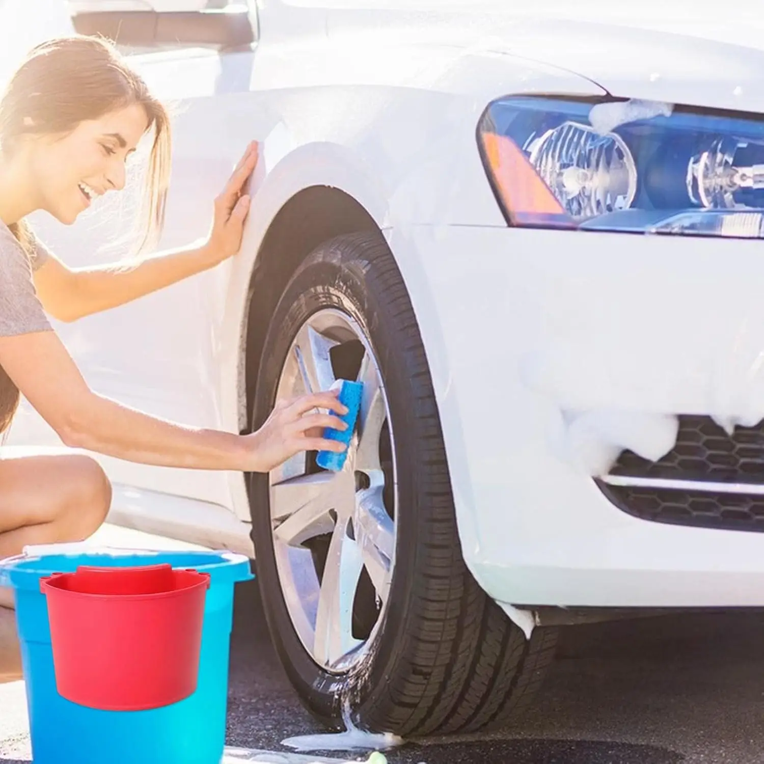 1pc Car Washing Bucket Hanging Wash Bucket for Car Washing Car Wash Bucket Organizer Multipurpose Professional