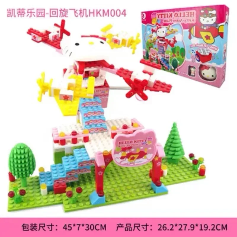 Sanrio Series HelloKitty Music Boxes Playground Ferris Wheel Carousel Pirate Ship Music Box Toys Gifts