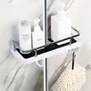 Bathroom Shower Storage Rack Organizer No Drilling Lifting Rod Shower Head Holder Shower Gel Shampoo Tray Holder Pole Shelves 3