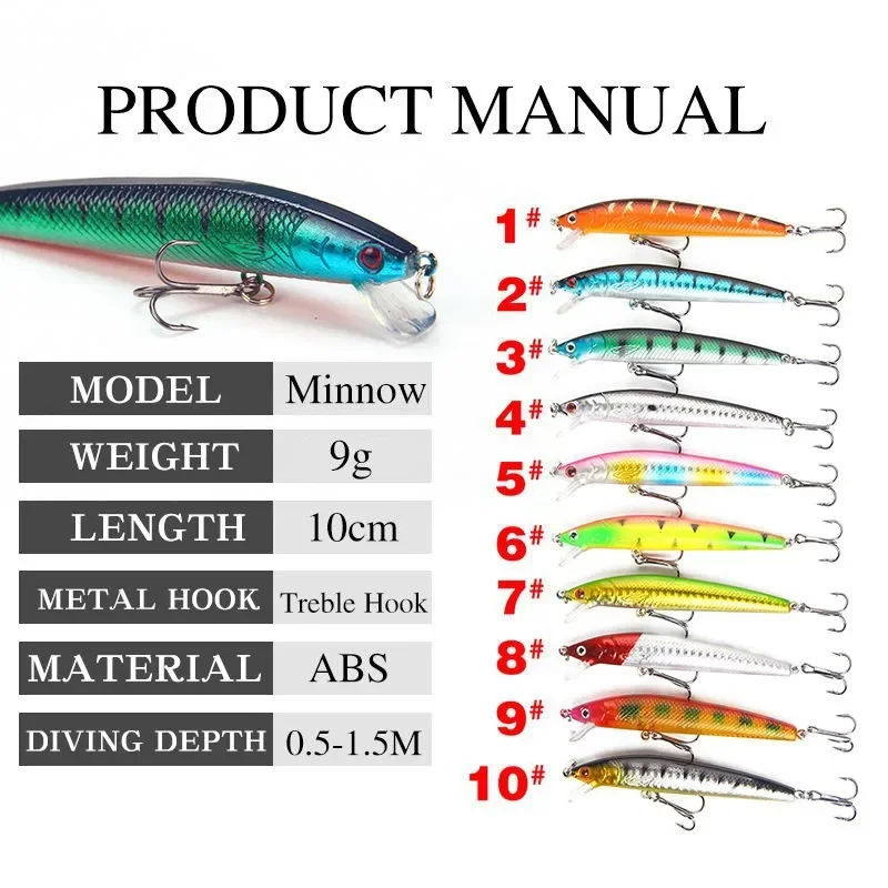 

30 Pcs Minnow Lure Bait Set Floating Loyal Fake Bait Bionic Plastic Fishing Lure Set Stream Allure Fish Ocean River Rock Fish
