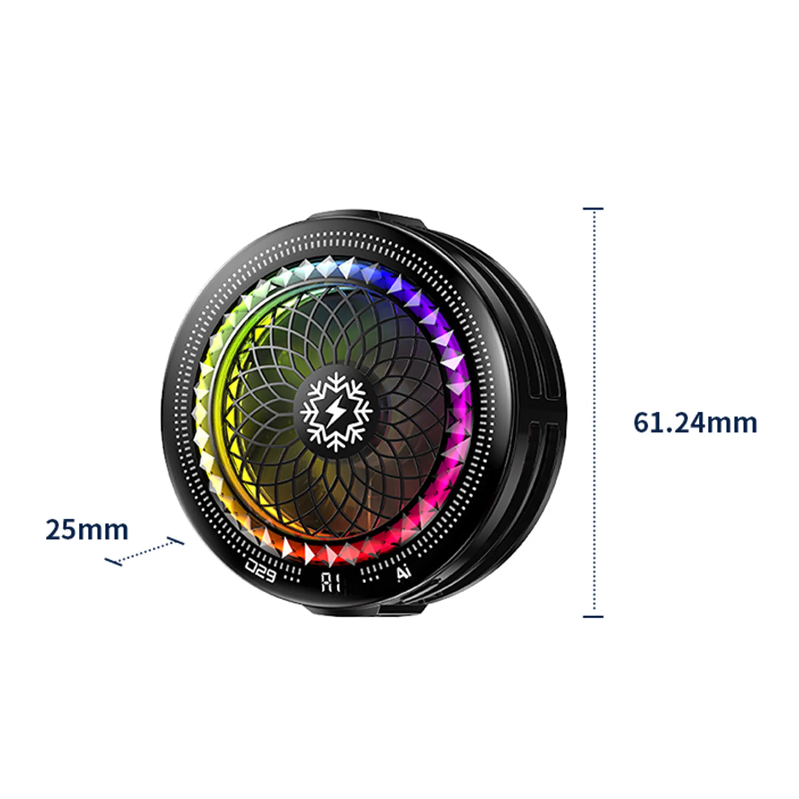 5가지 모드를 갖춘 Type-C 휴대폰 냉각 팬 RGB 조명이 있는 휴대폰 방열판 팬 모바일 게임 및 라이브 스트리밍에 적합한 경량형