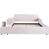 Upholstered Grounded Bed Platform Bed,with Bedside Desk and Little Round Stool Wooden Queen Size Mother & Child Bed Frame 6