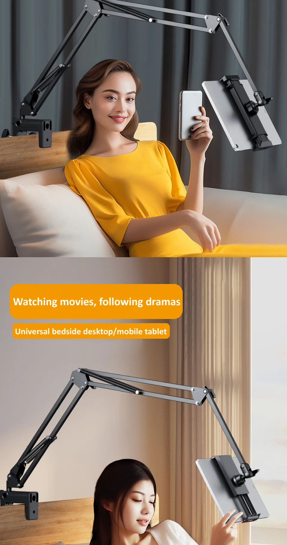 Alumínio, Suporte para Tablet para Cama, Suporte