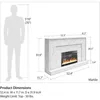 52 Inch Electric Fireplace with Mantel, Replaceable Fireplace Insert Heater, Remote Control, Timer, Color Changing Crystal 3