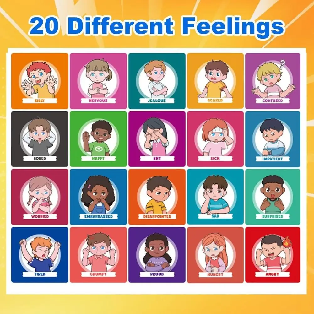 Early Educational Feelings and Emotions Book Montessori Interactive Social Emotional Book Creative Funny Reading Flip Book