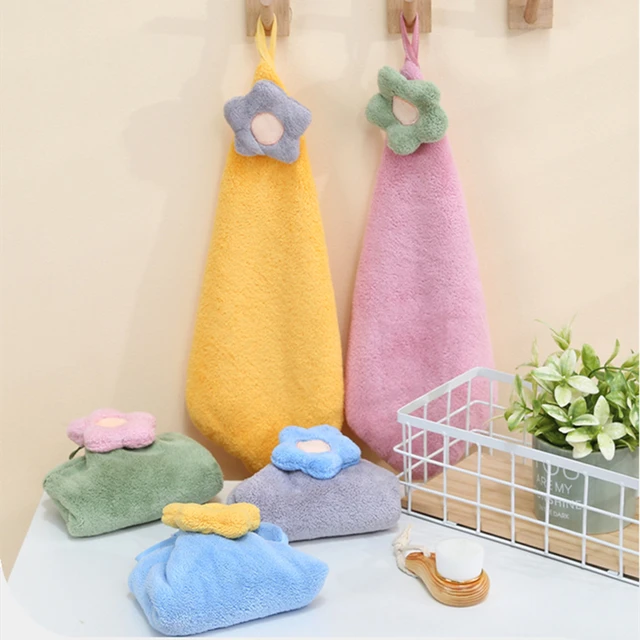 1pcs Bathroom Coral Fleece Soft Hand Towels Kitchen Bathroom Hand Towel  Ball With Hanging Loops Quick Dry Soft Absorbent Towels - Towel/towel Set -  AliExpress