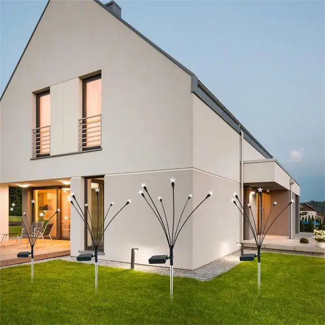 Napelemes, Ingatag Kerti Fény 6 Led Csillag Robbanás Lengő Kültéri Vízálló Csillagútvonalak A Sétány Útvonalához - Image 5