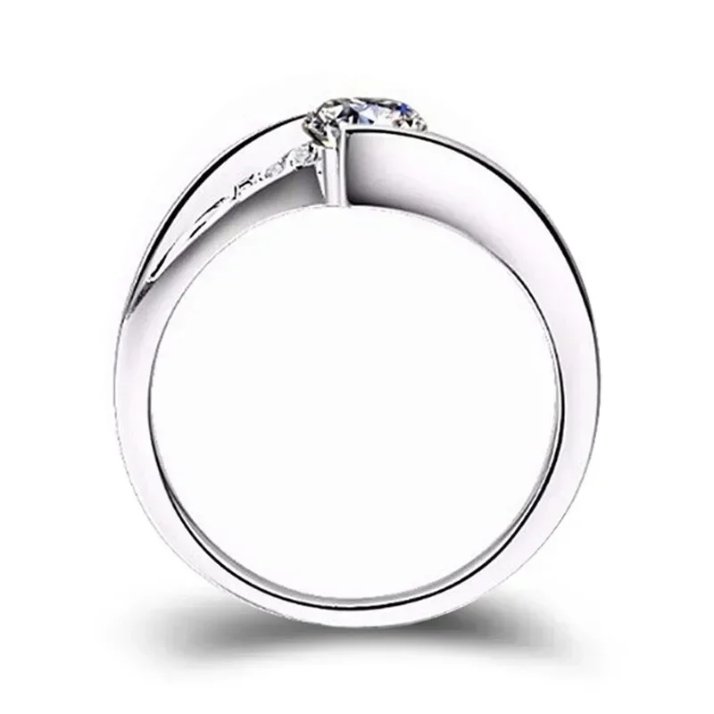 Cute Female Small Round Zircon Stone Ring Vintage Silver Color Wedding Jewelry Promise Crystal Engagement Rings For Women