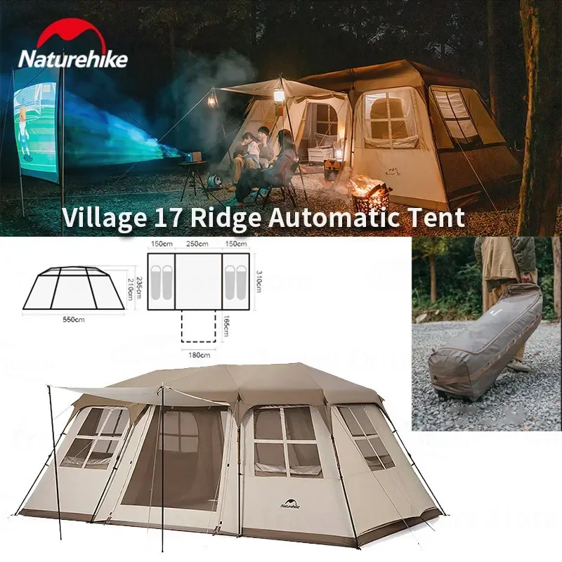 

Tourist Tents Beach Luxury Leisure Big Awning Outdoor Automatic for 8 People Tunnel Camping Tent Family Waterproof Parties