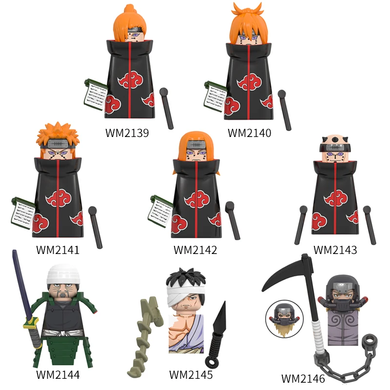 8PCS Mini Anime Action Figures Pain The Six Great Divisions In The