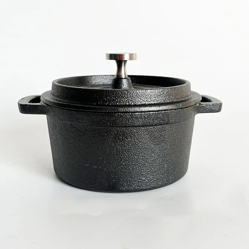 Mini Retro Cooking Cast Iron Dutch Oven with Lid 10cm Soup Pot for