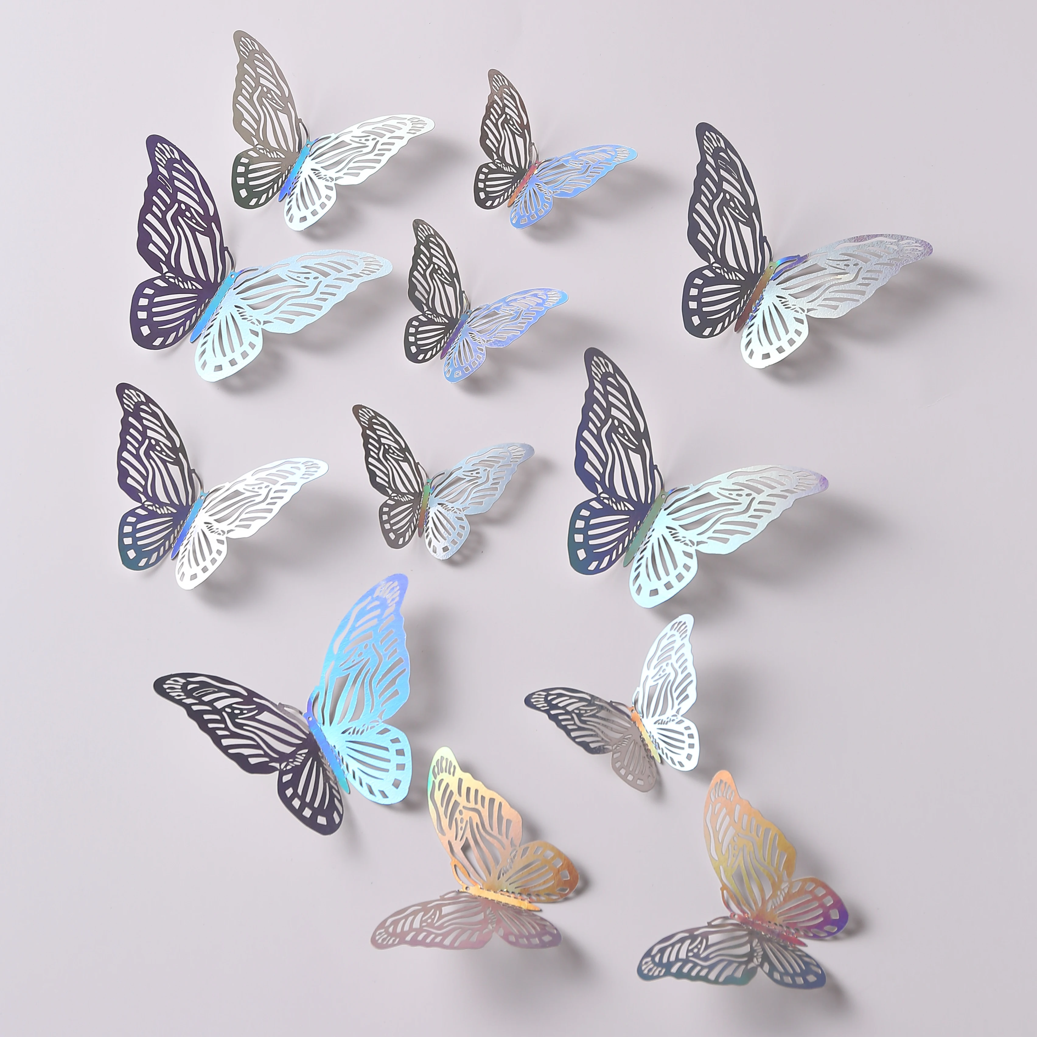 12pcs/set 3D Butterfly Wall Sticker, Modern Plastic Butterfly Sticker For  Wedding, Home