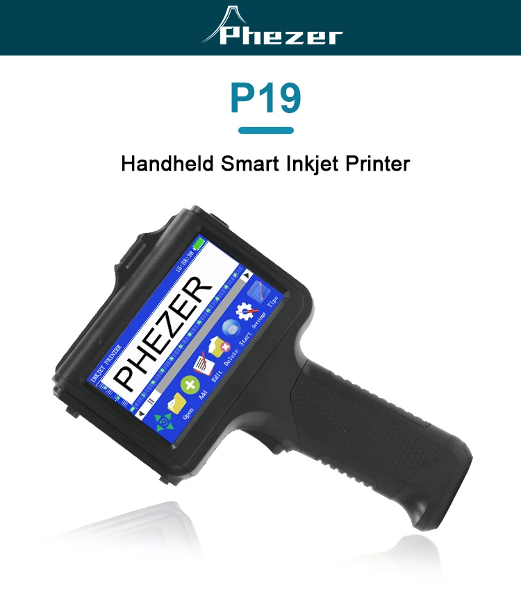 For Hp 12.7mm Portable P19 Handheld Inkjet Printer Three Colors Printer QR Bar