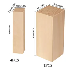 Basswood Carving Blocks - Natural Cork DIY Wood Crafts Set (5pcs)